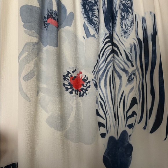 Say European Elegant Blue and White Unique Zebra Print Maxi Dress S Euro 40 - Picture 7 of 12